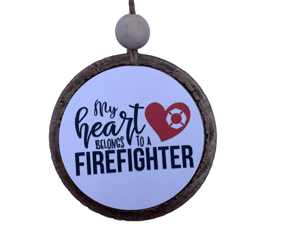 My Heart Belongs to a Firefighter Car Freshie